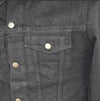 Black Heavy Duty Denim Button Front Jacket- MEN