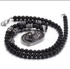 Lion Beaded Necklace -Silver