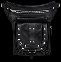 Men and Women Leather Multi-Function Thigh Bag w/ Concealed Gun Pocket