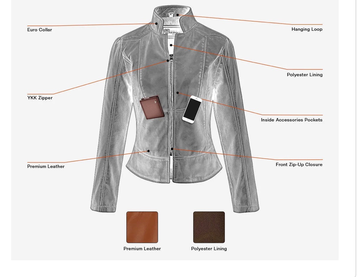 Ladies Soft Lightweight Brown Fitted Jacket