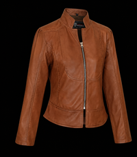 Ladies Soft Lightweight Brown Fitted Jacket
