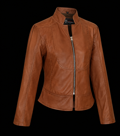 Ladies Soft Lightweight Brown Fitted Jacket