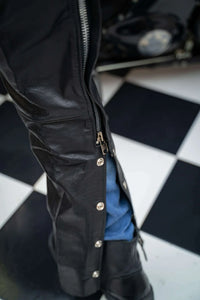 Classic Biker Leather Chaps – Men or Women