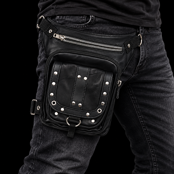 Men and Women Leather Multi-Function Thigh Bag w/ Concealed Gun Pocket