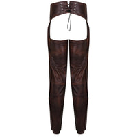 Distressed Vintage Brown Leather Chaps – Men or Women