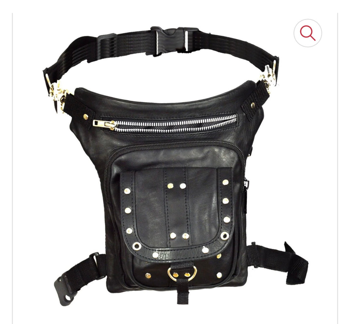 Men and Women Leather Multi-Function Thigh Bag w/ Concealed Gun Pocket