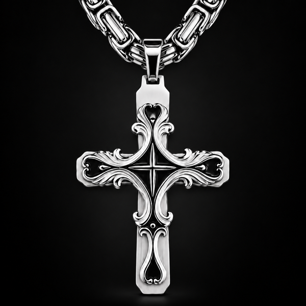 Ornate Cross Chain Necklace