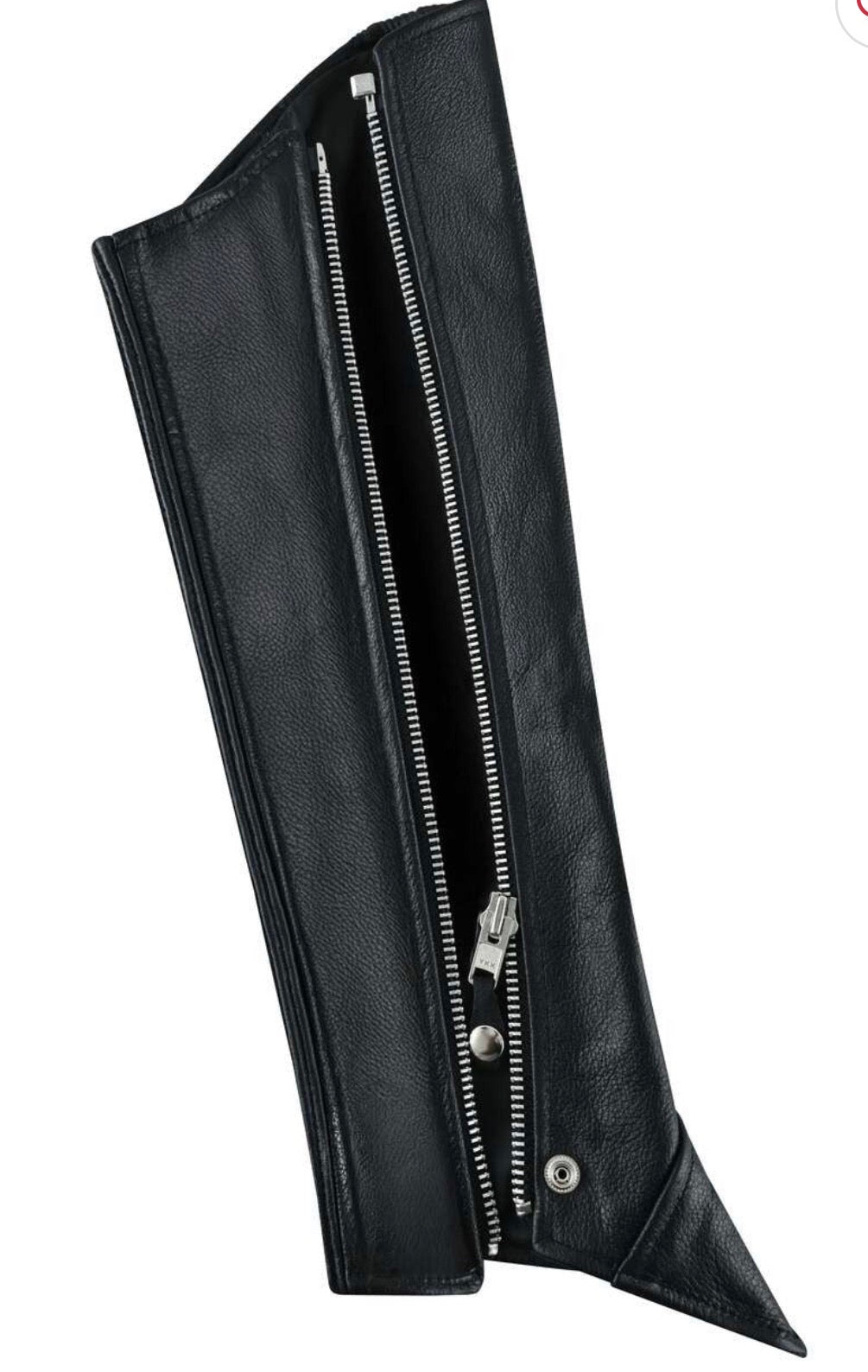 Ladies Buffalo Milled Half Leather Chaps – Black