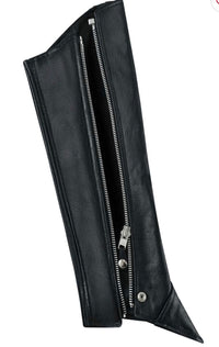 Ladies Buffalo Milled Half Leather Chaps – Black