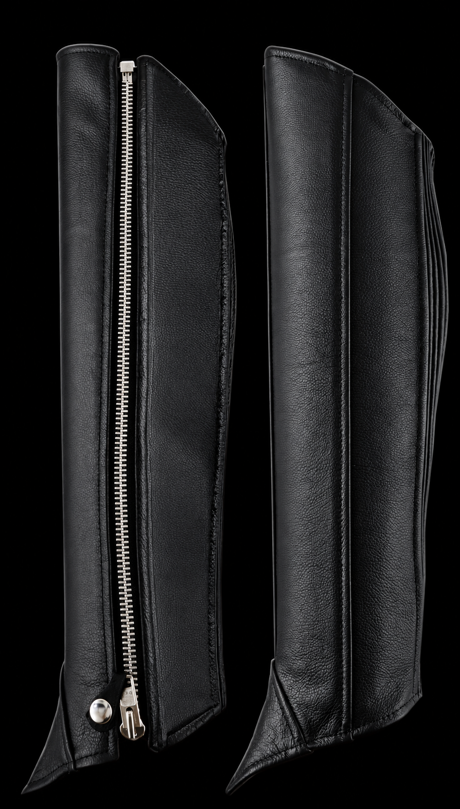 Ladies Buffalo Milled Half Leather Chaps – Black