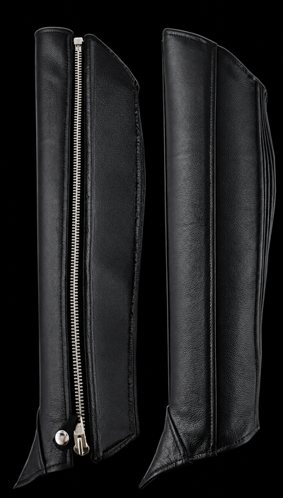 Ladies Buffalo Milled Half Leather Chaps – Black