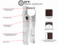 Distressed Vintage Brown Leather Chaps – Men or Women