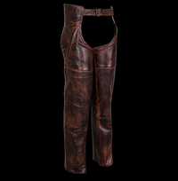 Distressed Vintage Brown Leather Chaps – Men or Women