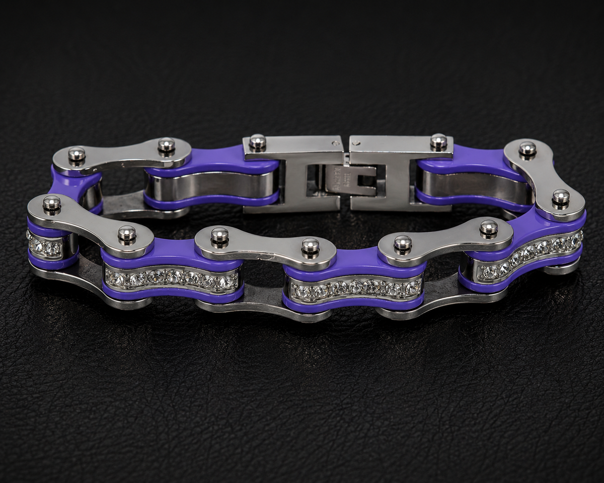 Two Tone Silver and Purple