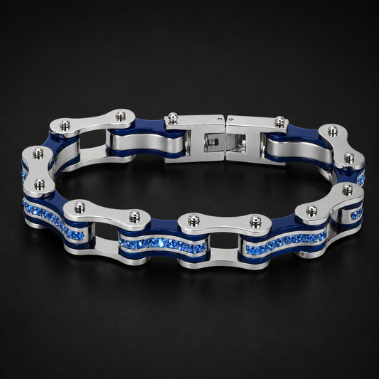 Two Tone Candy Blue and Silver