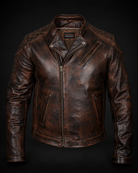 Men’s Vintage Brown Cowhide Leather Riding Jacket