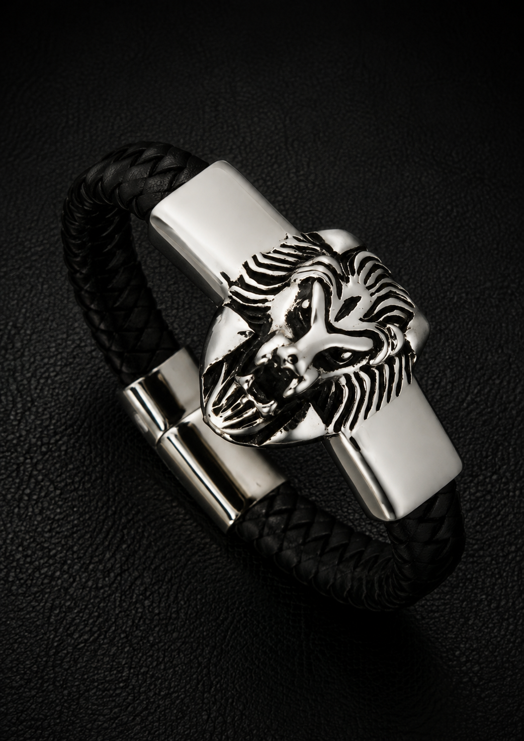 Lion Head Leather Bracelet