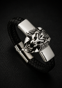 Lion Head Leather Bracelet