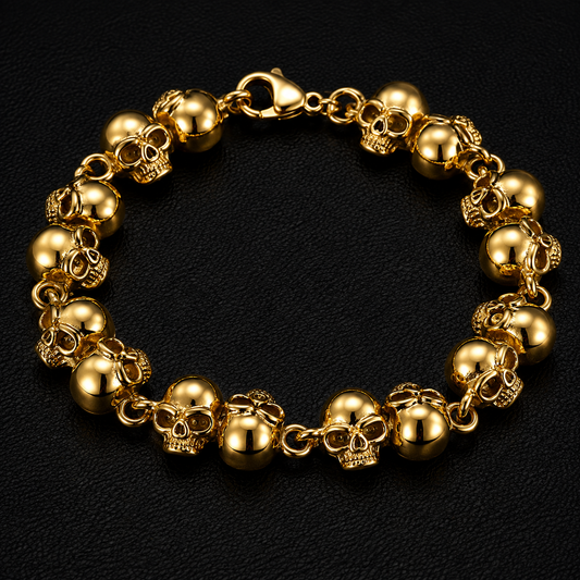 Double Head Gold Skull