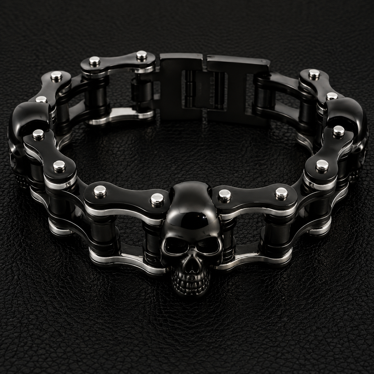 DOUBLE BLACK WITH BLACK SKULL
