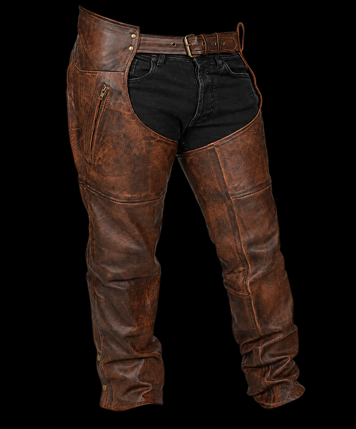 Vintage Brown Leather Chaps- Men or Women