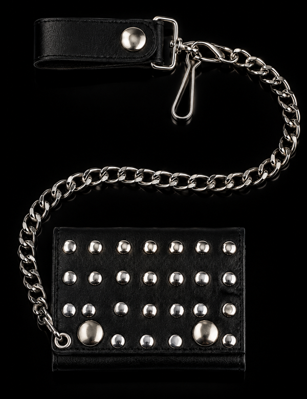 Studded  Wallet and chain