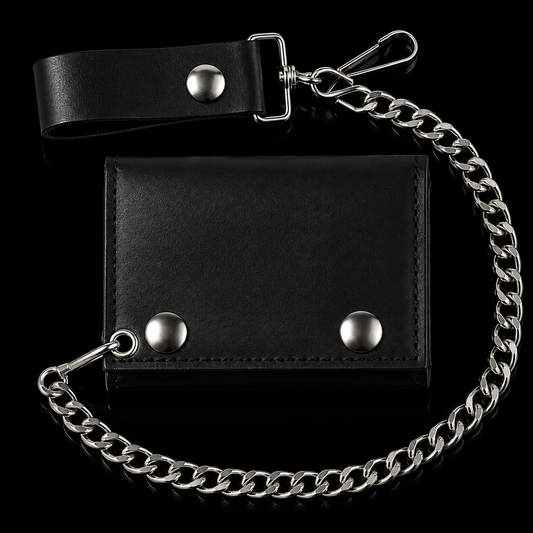 Leather Wallet and chain