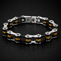 BLACK, SILVER, WITH ORANGE CRYSTAL ROLLERS
