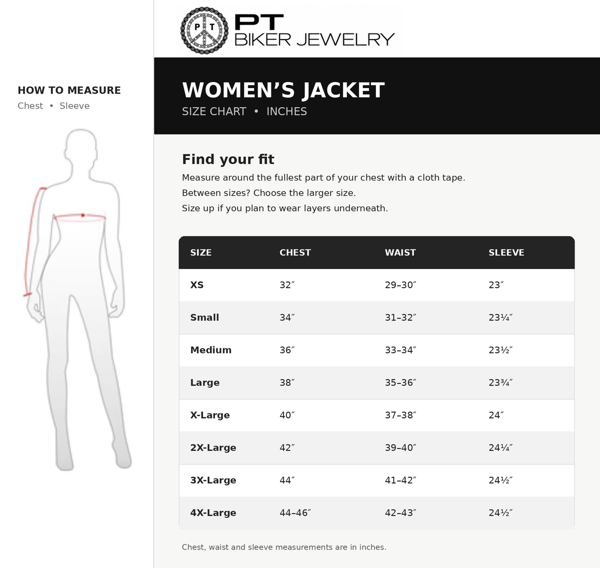 Size chart
