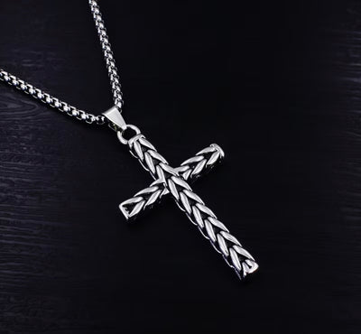 Iron Faith Braided Cross Necklace