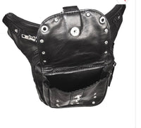 Men and Women Leather Multi-Function Thigh Bag w/ Concealed Gun Pocket