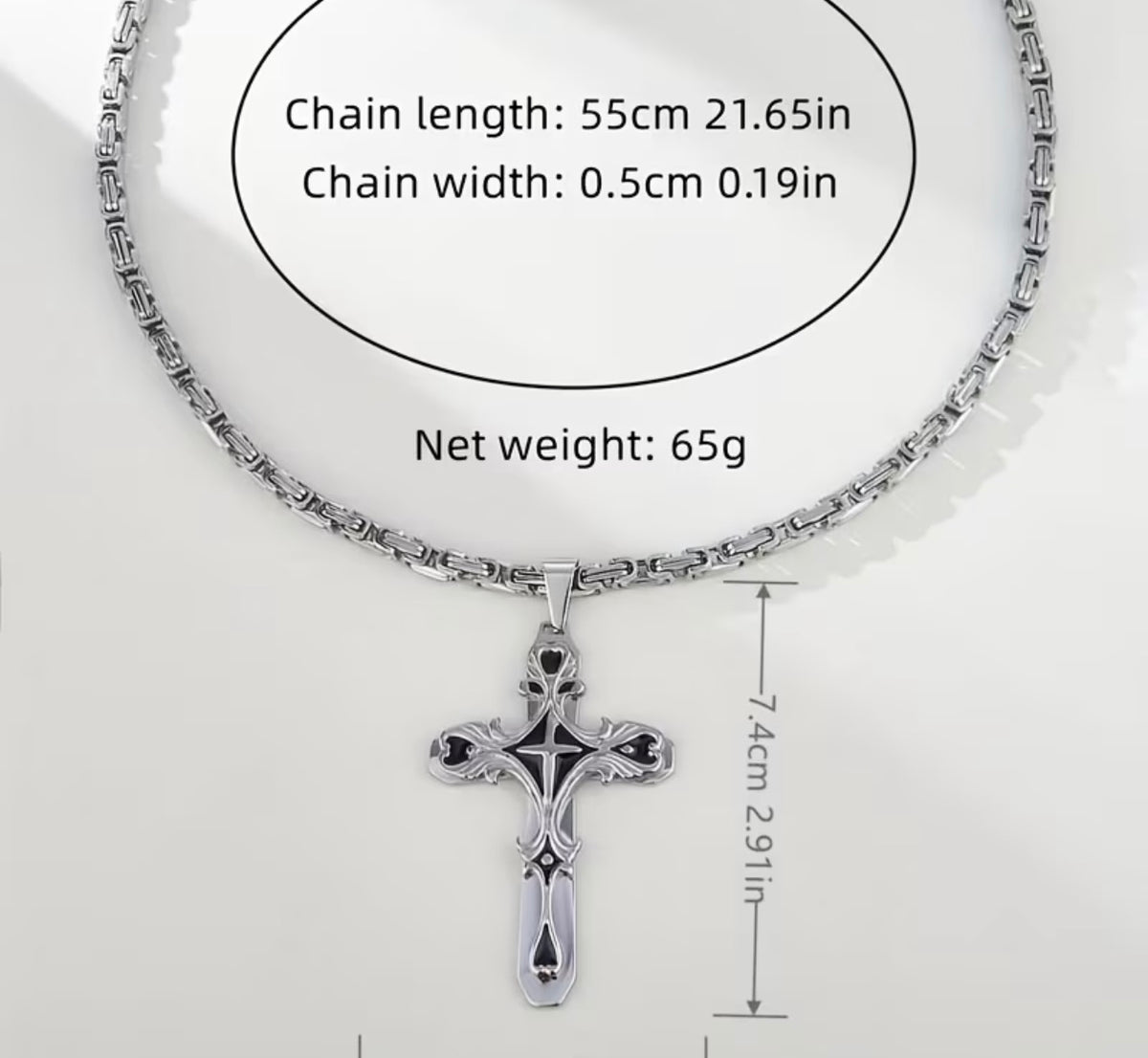 Ornate Cross Chain Necklace