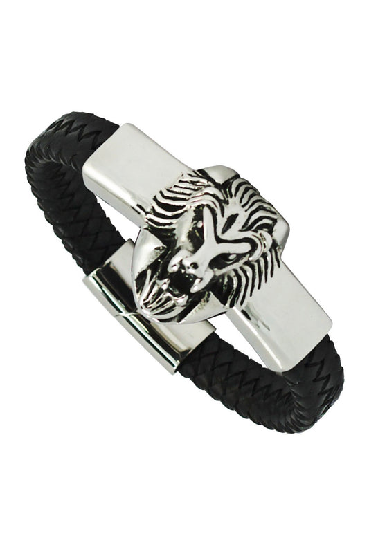 Lion Head Leather Bracelet