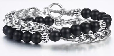 Ladies Natural Stone & Stainless Steel Bracelet