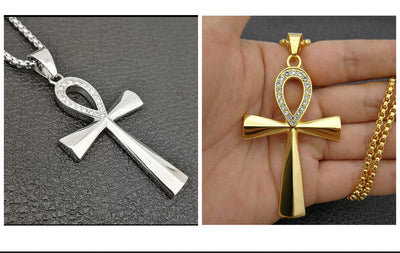 Large Ankh with crystals