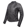 Ladies Lightweight Distressed Gray Goatskin Leather Jacket