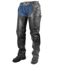Insulated Zip-Out All Season Leather Chaps, Black – Men or Women