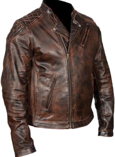 Men’s Vintage Brown Cowhide Leather Riding Jacket