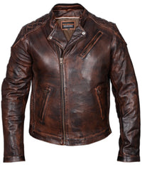 Men’s Vintage Brown Cowhide Leather Riding Jacket