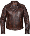 Men’s Vintage Brown Cowhide Leather Riding Jacket