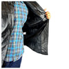 Men’s Concealed Carry Black Cowhide Leather Biker Shirt