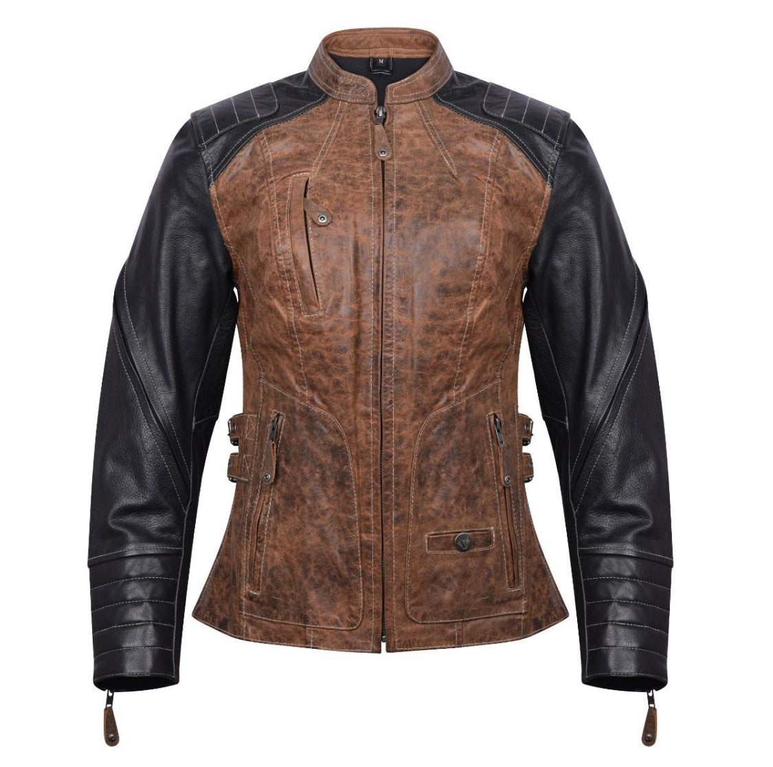 Ladies Black & Brown Leather Jacket