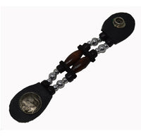 Buffalo Nickel Brown Bead vest extender