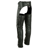Four Pocket Black Cowhide Leather Chaps – Unisex