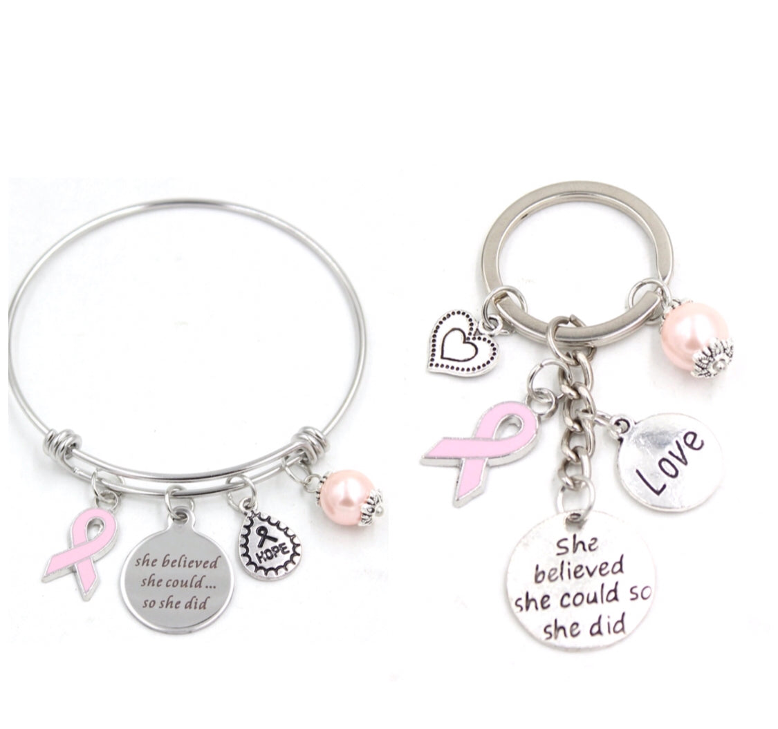 Ladies Awareness Bangle & Key Chain