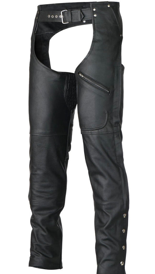 Zip-Out  Insulated Style Zipper Pocket Leather Chaps- Men or Women