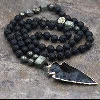 Lava Stone Arrowhead Necklace